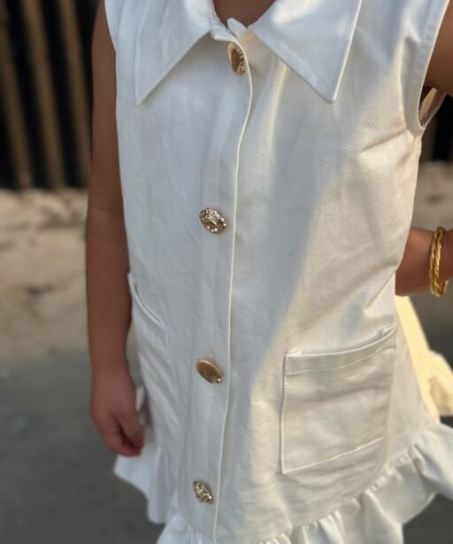 Alternative view of White shell dress